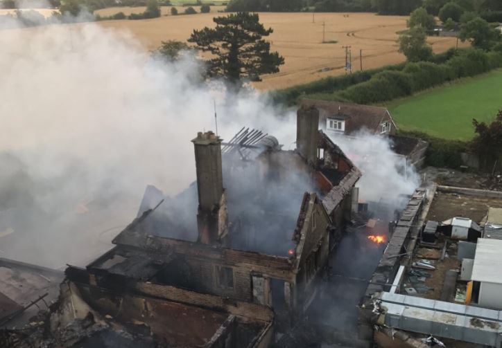 Firefighters tackle serious blaze at former South Marston Hotel in Swindon