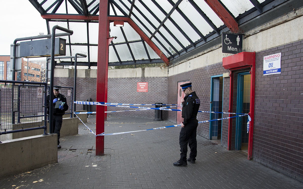 Bus station toilets left covered in blood after stabbing in broad daylight