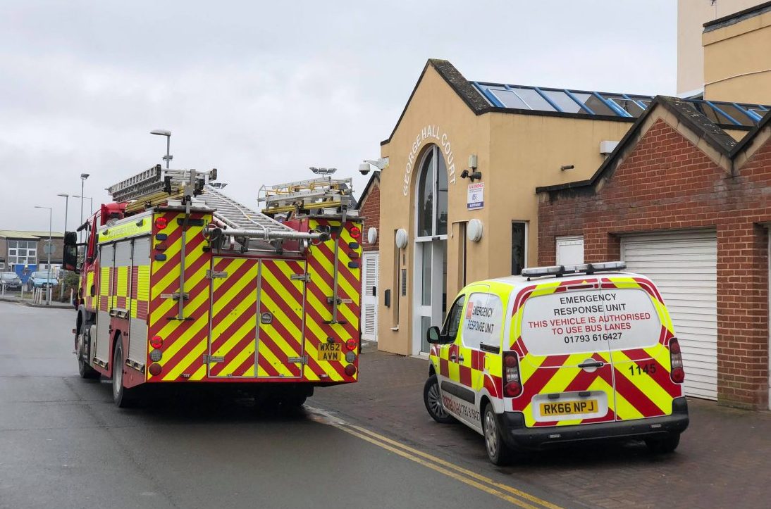 Three fire crews race to Swindon sheltered housing block as fire alarms
