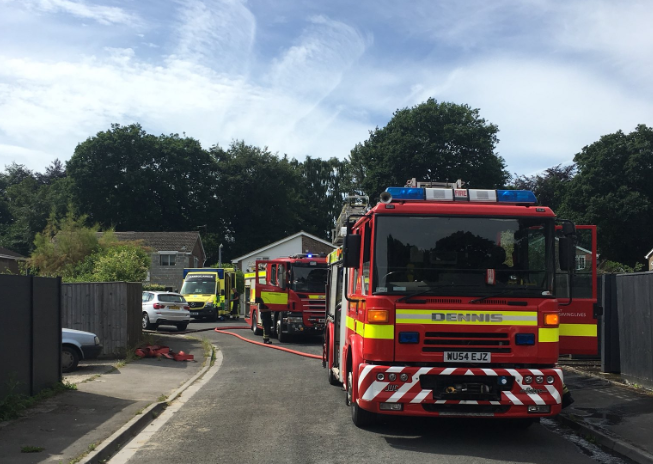 Two casualties treated by ambulance service after garage blaze in Devizes