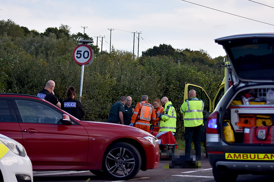 Chippenham roundabout shut as air ambulance lands for crash