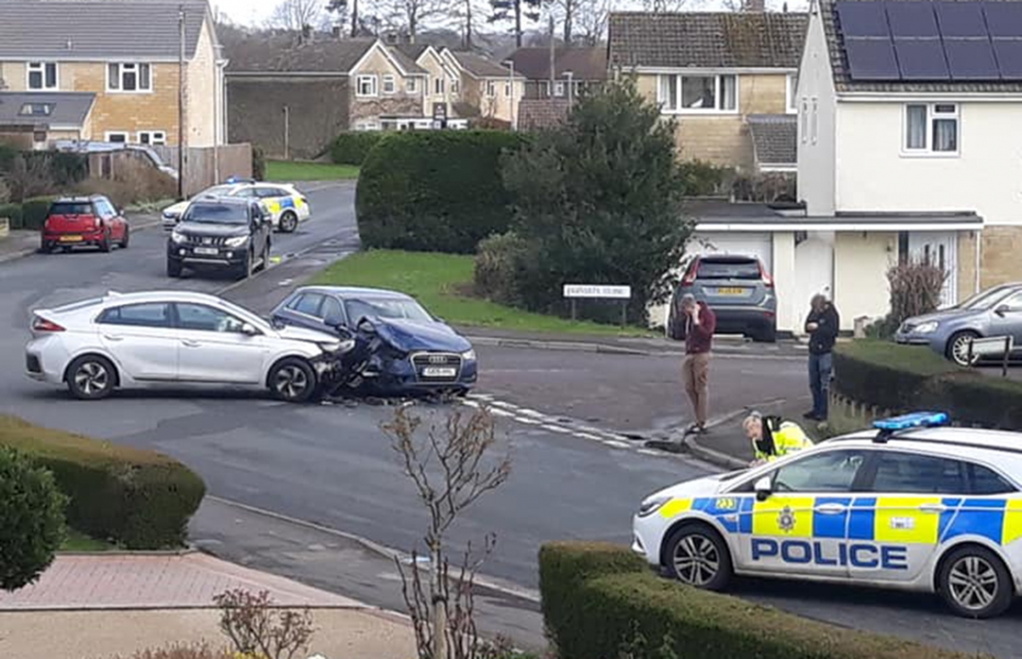Twocar road traffic collision closes Chippenham road in both directions