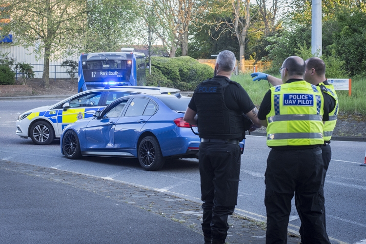 Driver tries to flee crash in damaged BMW but ditched it when wheel fell off