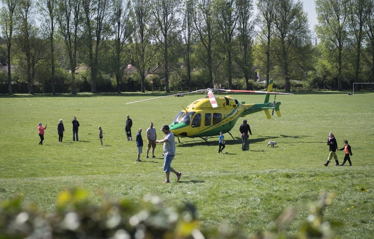 Air ambulance asks people to adhere to social distancing rules when they land