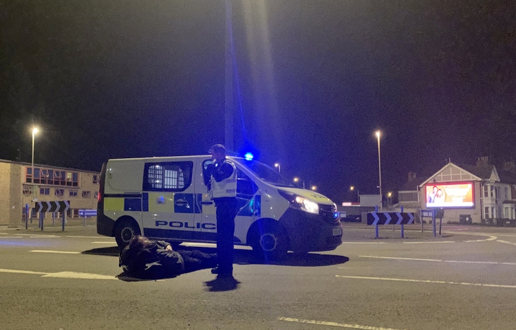 Homeless man risked his life by laying in middle of Magic Roundabout