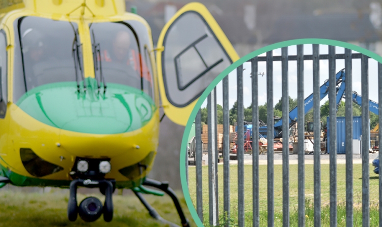 Air ambulance lands for medical incident at Network Rail recycling site