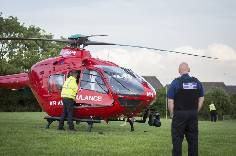 Air ambulances land in Swindon after man found injured in the street