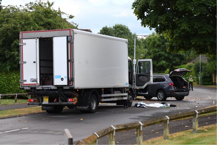 Swindon streets locked down as armed police shoot stolen lorry driver in leg