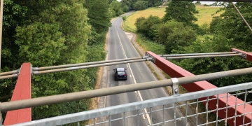 Vehicle struck by stone as youths launch missiles from bridge over A4