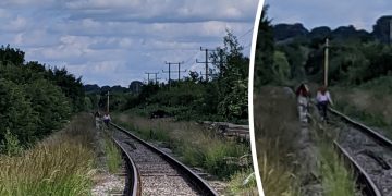 People are risking their lives walking on live railway line near Swindon