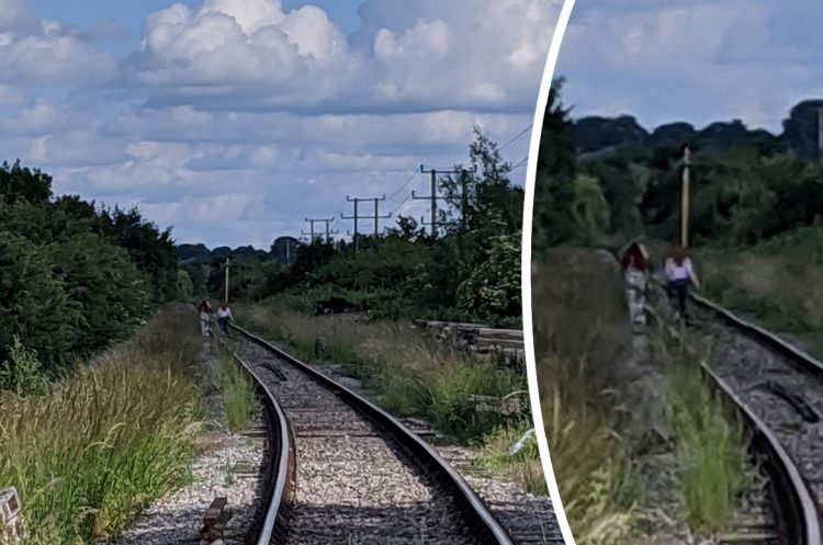 People are risking their lives walking on live railway line near Swindon