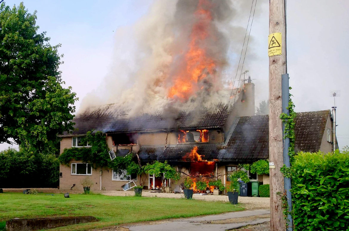 Woman, in 60s, arrested after major blaze destroys house in Wiltshire village 