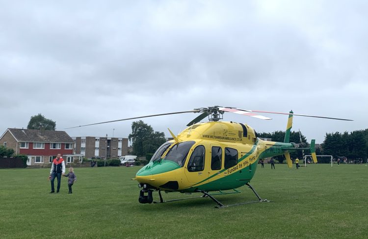 Wiltshire Air Ambulance lands in Royal Wootton Bassett for medical emergency
