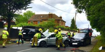 Westbury road closed as emergency services attend three-vehicle crash