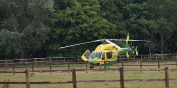 Wiltshire Air Ambulance lands for medical emergency in Bradford on Avon