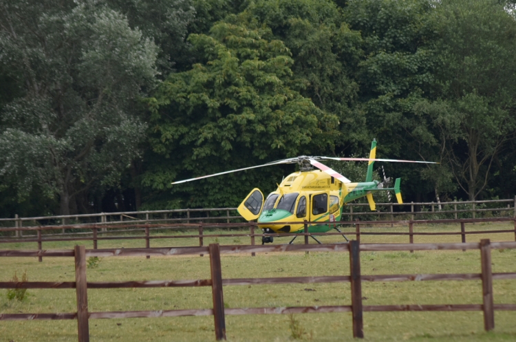 Wiltshire Air Ambulance lands for medical emergency in Bradford on Avon