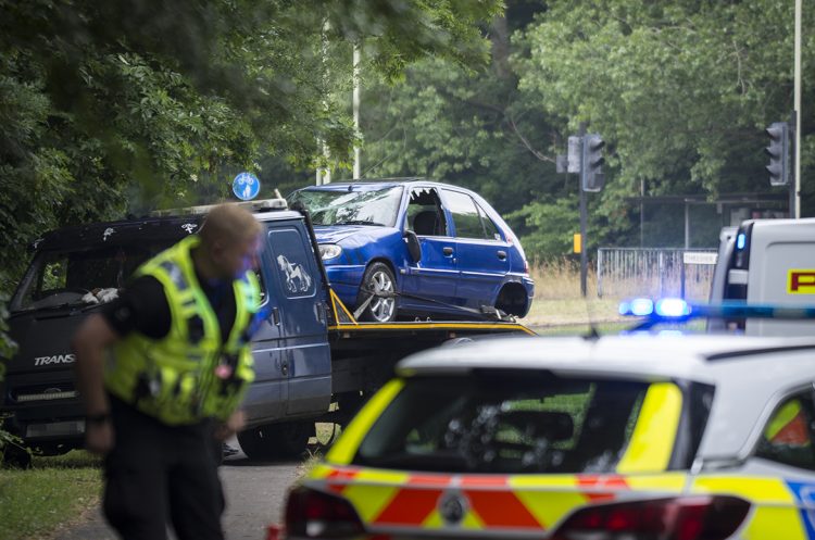 Driver suffers minor injuries after car overturns in Swindon crash