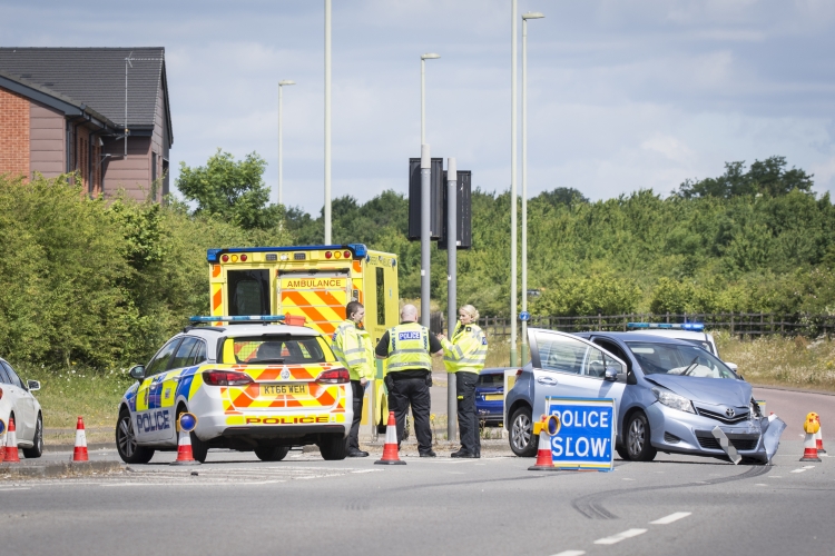 Swindon interchange partially blocked following road traffic collision