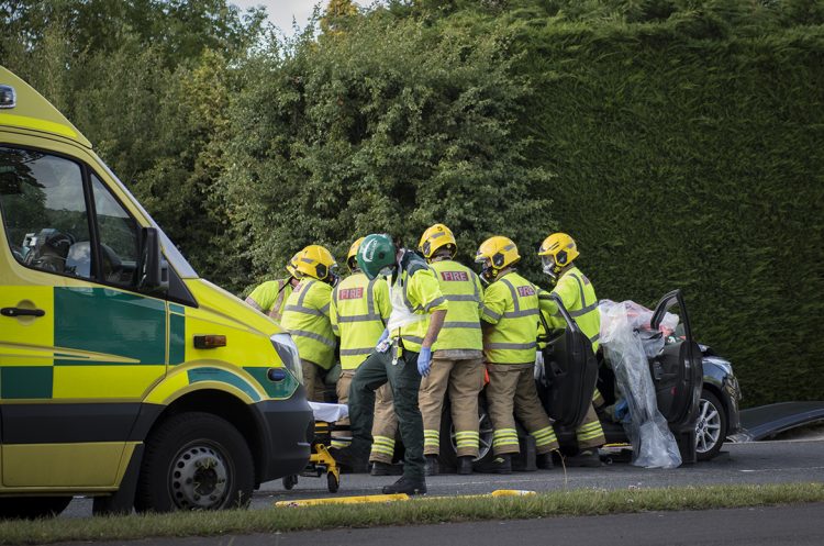 Swindon road closed as firefighters remove roof of car involved in crash