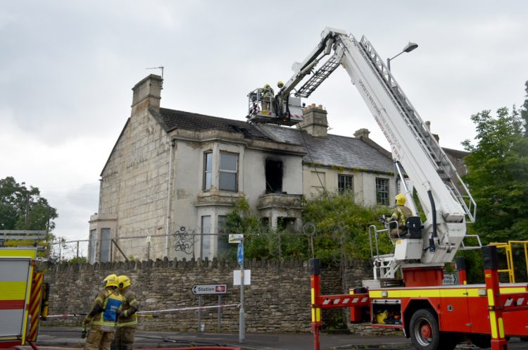 25 firefighters battle major blaze at derelict house in central Trowbridge