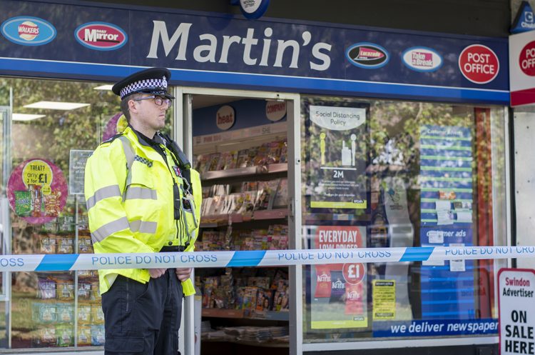 Crime scene in place outside Swindon shop after early morning robbery