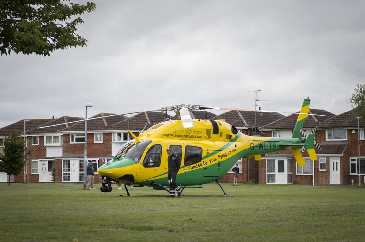 Wiltshire Air Ambulance lands for medical emergency in Swindon