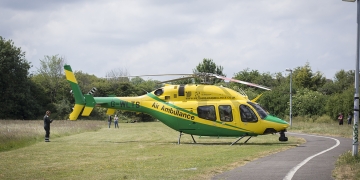 Wiltshire Air Ambulance lands in field for medical incident in Swindon