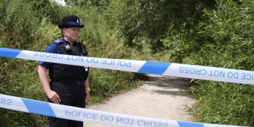 Police guard crime scene on Swindon footpath after sexual assault report