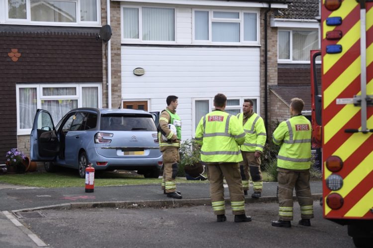 Elderly couple taken to hospital after crashing into own house in Highworth