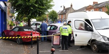 Van crashes into vehicles after tyre blowout in Royal Wootton Bassett