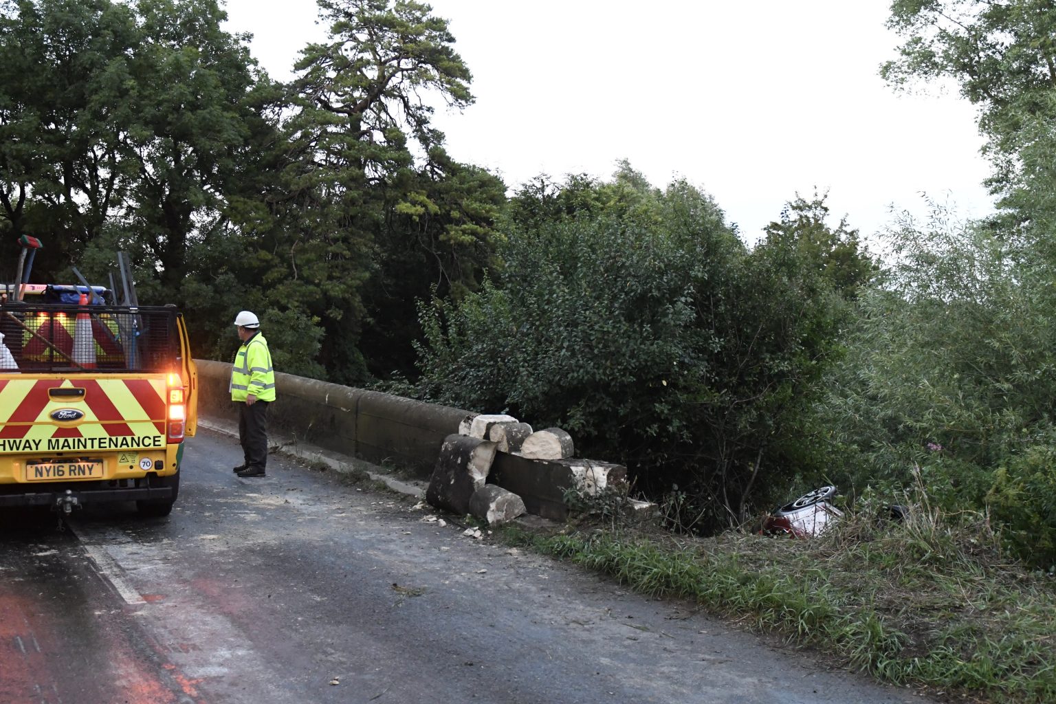 Car plunges into River Avon after striking bridge near Chippenham