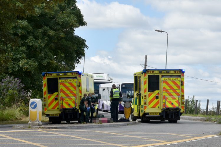 Casualty treated in road after falling off moped outside Melksham train station