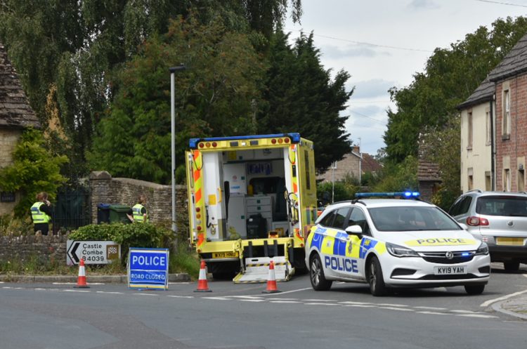 Lane closed as 999 crews attend cyclist crash in village near Chippenham