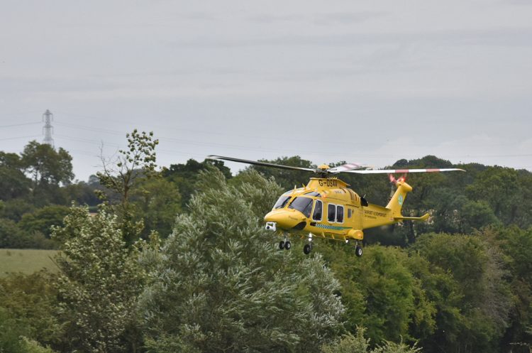 Dorset and Somerset Air Ambulance lands near Melksham for medical incident