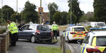 Two-vehicle road traffic collision partially blocks Queens Drive in Swindon