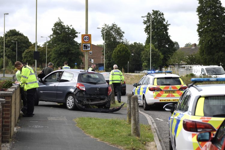 Two-vehicle road traffic collision partially blocks Queens Drive in Swindon