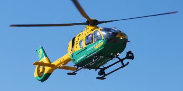 Two air ambulance teams treat builder after wall falls on them in Seend