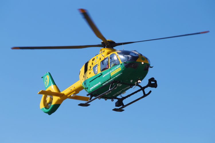 Two air ambulance teams treat builder after wall falls on them in Seend