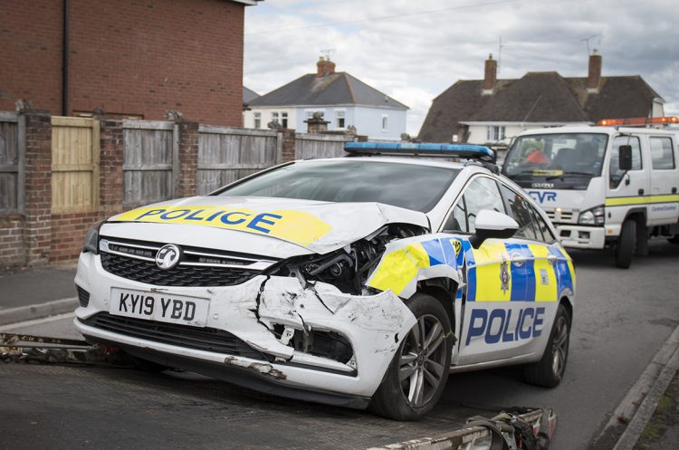 Police vehicle collides with car whilst responding to 999 call in Swindon