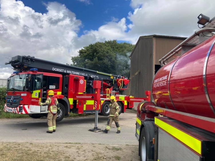 Firefighters battle blaze in industrial drier on West Stowell Farm near Pewsey