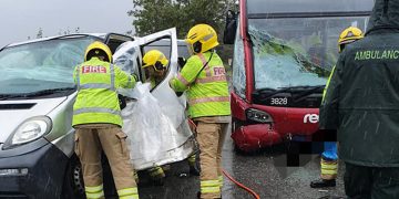 Woman trapped in van after collision with Salisbury Reds bus near Pewsey