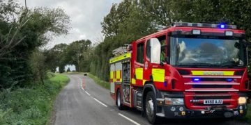 Two fire crews extinguish blaze in the open off A338 near Burbage