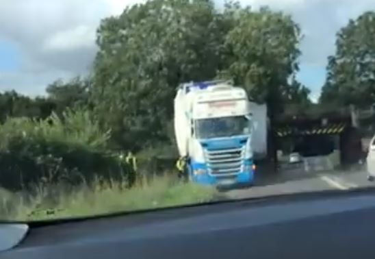 Traffic delays as lorry hits railway bridge between M4 and Malmesbury