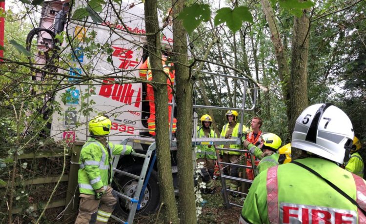 Woman injured after lorry leaves M4 carriageway and careers down embankment