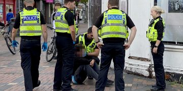 Man arrested after woman ‘drop-kicked in head’ in Swindon town centre