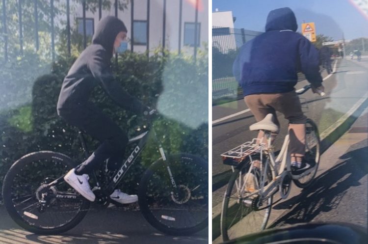 Car window smashed with machete by bicycle-riding youths in Swindon