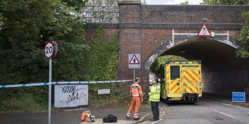 Crime scene in place as woman taken to hospital after falling from Swindon bridge