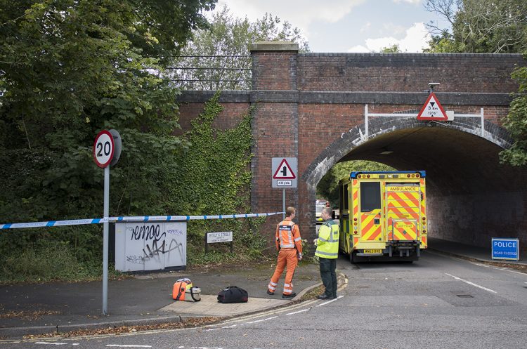 Crime scene in place as woman taken to hospital after falling from Swindon bridge
