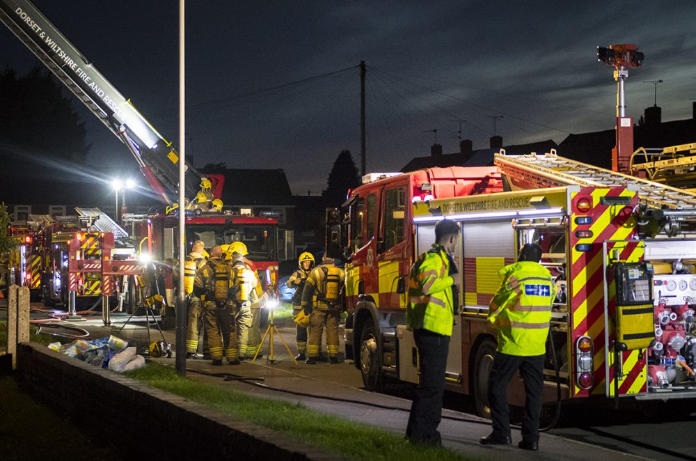 Six fire crews battle major blaze involving terraced houses in Swindon