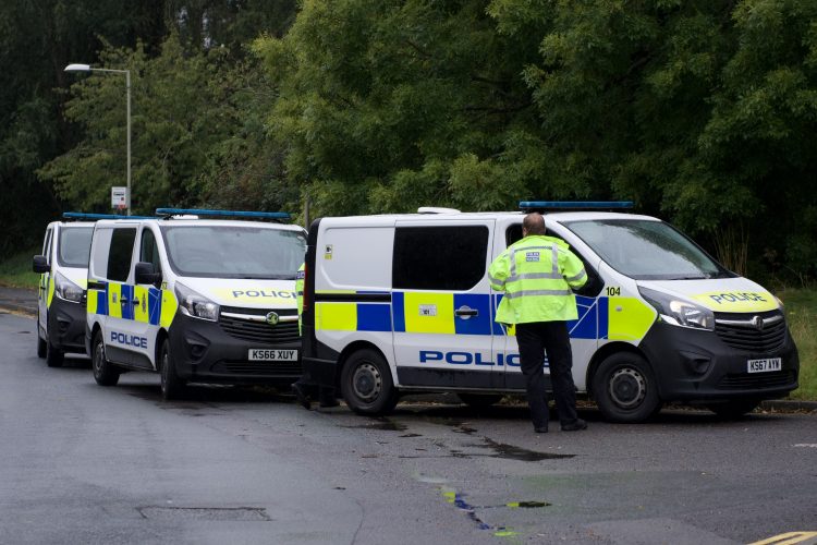 Police attend illegal traveller encampment as bailiffs arrive to evict them